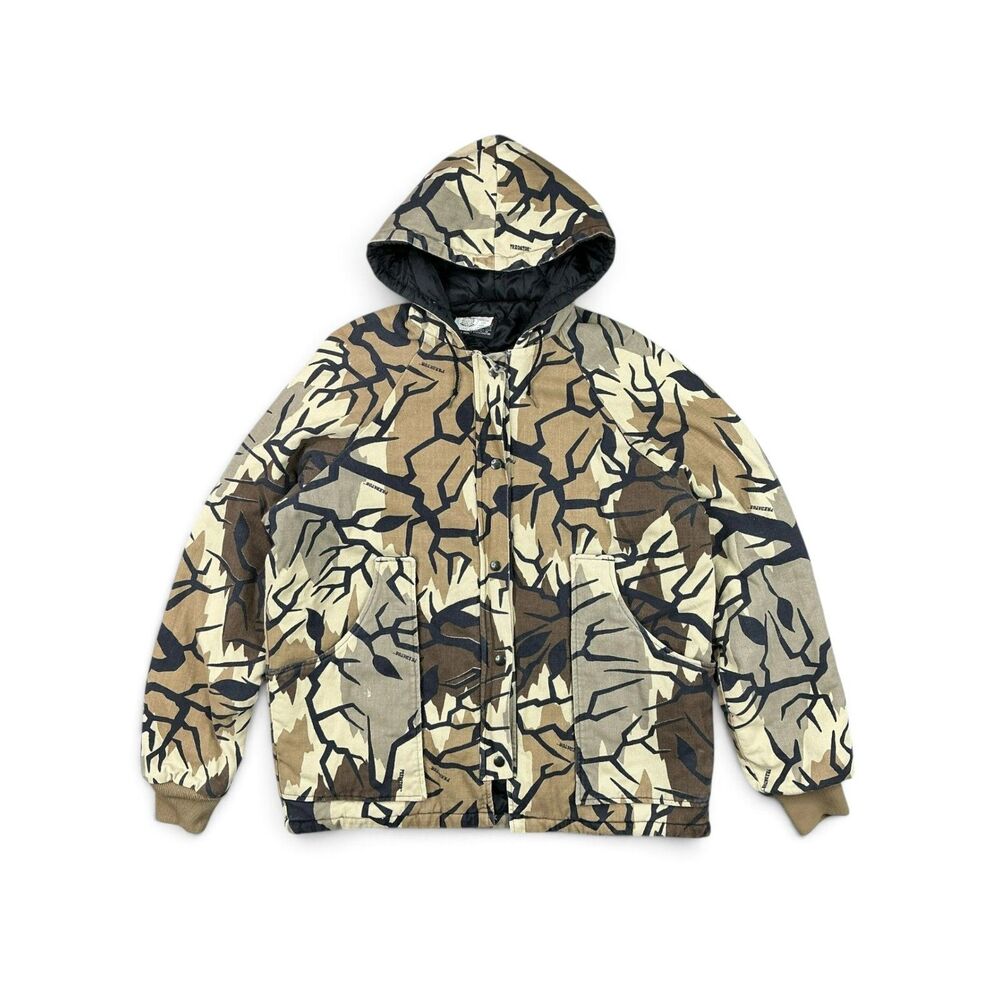 VTG Predator Camouflage Men's Hunting Jacket L Deception Camo Thinsulate Hooded
